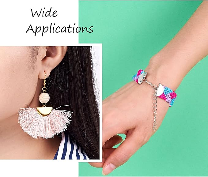 Pandahall 180Pcs Ribbon Crimp Ends 3 Sizes Half Round Bookmark Pinch Crimp Clamp End Findings Cord for Jewelry Making