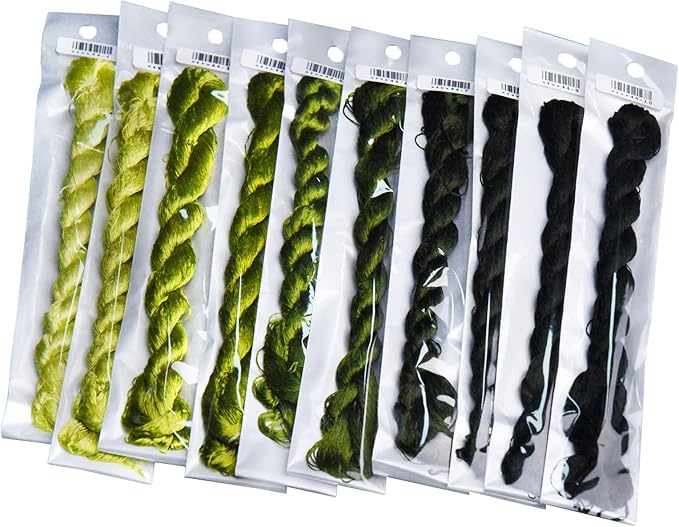 Natural 100% Silk Thread, Handmade Embroidery Thread Silk Floss 10 Colors 110m Each (44)