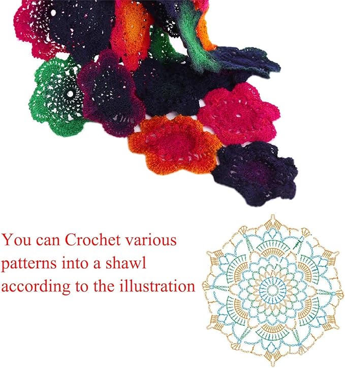 golo Wool Yarn for Knitting 550yd 0.22Ib Cachemire Multicolor Rainbow Yarn (Crimson Green)