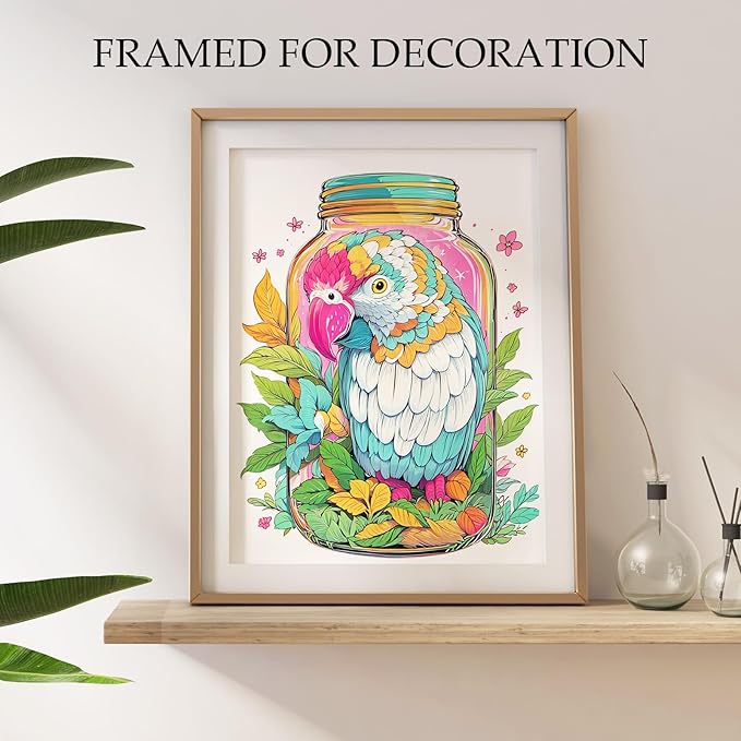 Coloring Books for Adults Relaxation, Stress Relief Coloring Book with 36 Dual Tip Markers, Spiral Coloring Book Set with 72 Patterns Include Magic & Butterfly & Jars, Arts and Crafts Gift for Women