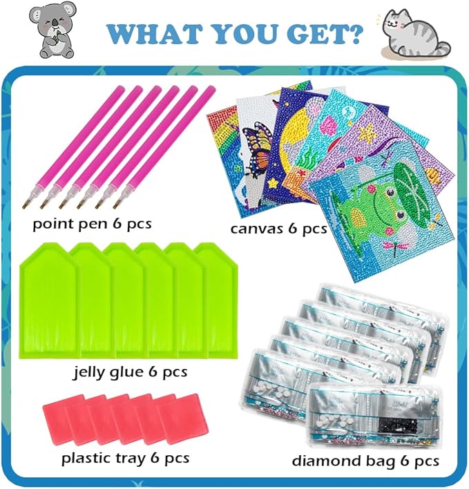 Labeol Diamond Art Kits for Kids Crafts for Girls Ages 6-8-10-12 Easy to DIY Creative Diamond Art Sticker Craft by Numbers Kits for Kids and Adult Beginners (Sweet)