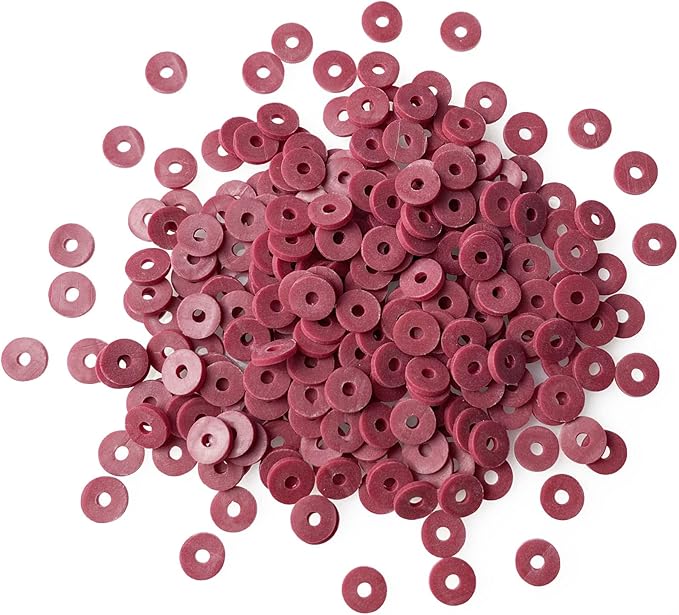 2000pcs Heishi Vinyl Beads Flat Round Polymer Clay Spacer Beads for Making Bracelet Necklace Earring Accessories DIY Handmade Craft(Wine Red, 6mm)