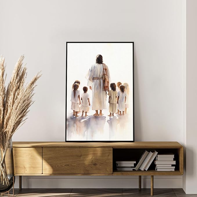 Framed Paint by Numbers Kit for Adults Beginner Jesus, Adult Paint by Number Kits on Canvas Framed Christian, DIY Acrylic Oil Painting by Numbers with Frame, Perfect for Home Decor Gift 8 X 12 Inch