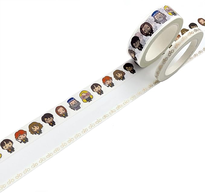 Paper House Productions Harry Potter 3-Pack Set of 2 Foil Accent Washi Tape Rolls for Scrapbooking and Crafts - Chibi Characters