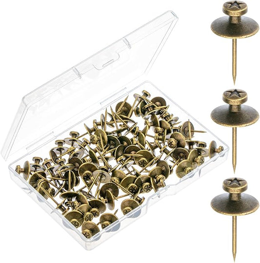 Mr. Pen- Double Headed Picture Hanging Nails, 80 Pack, Bronze, Picture Nails, Tacks for Wall Hangings, Pins, Thumb Tacks, Picture Hangers