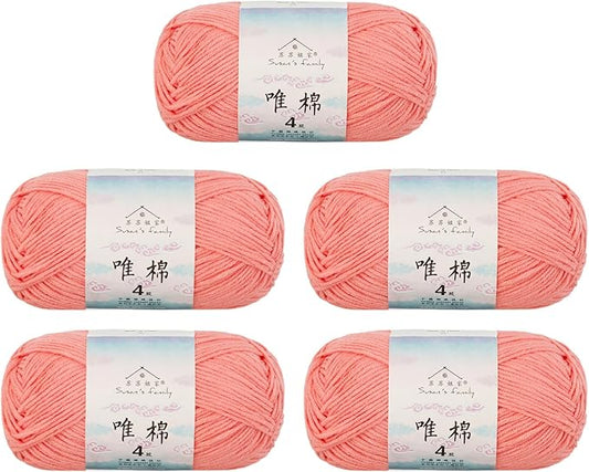Susan's Family 4 ply 60% Cotton 40% Acrylic Yarn - Soft & Durable - 5 x 50g (1.76oz) - 655 Yards for Knitting & Crocheting - Baby Blankets, Amigurumi, Sweaters & More