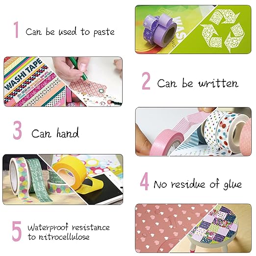 CIAIJE Strawberry Washi Dots - 5/8" x 393" Wave Foil Craft Tape for Scrapbooking & Decor