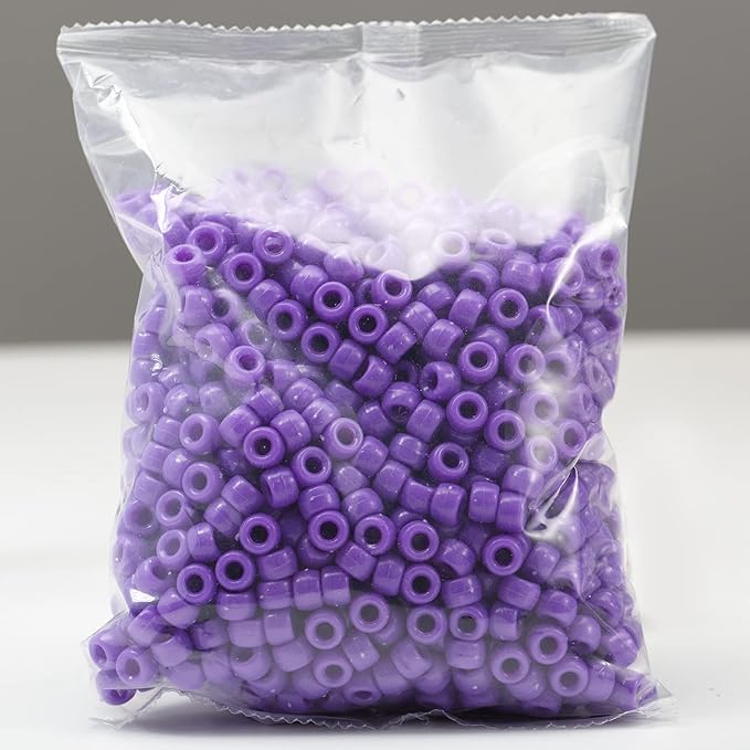 Gxueshan 1000 Pcs Acrylic Pony Beads 6x9mm Bulk for Bracelet Necklace Jewelry Making Earring Hair Braiding