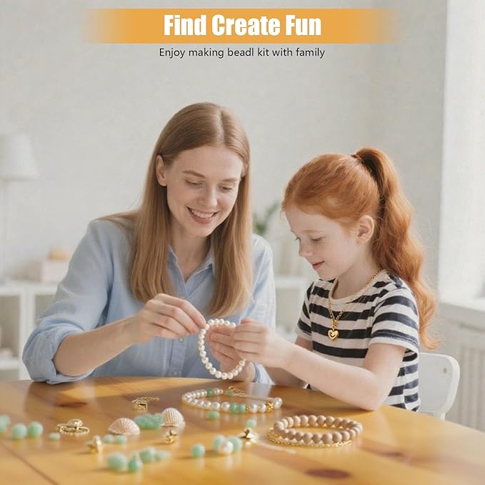 lisaruq jewelry making kit, 20+varieties, 300+natural stone beads, 1700+beads 、accessories and storage box, can diy 50+bracelets, necklaces, earrings，rings, etc. suitable for adults