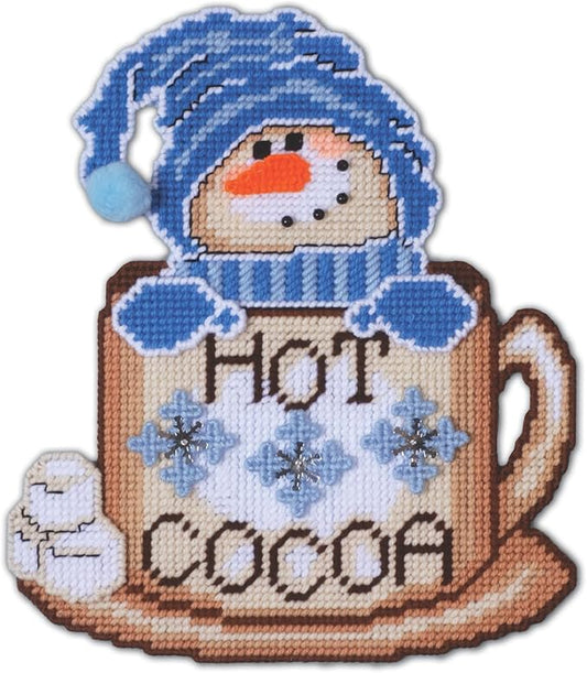 Hot Cocoa Snowman Plastic Canvas Wall Décor Kit