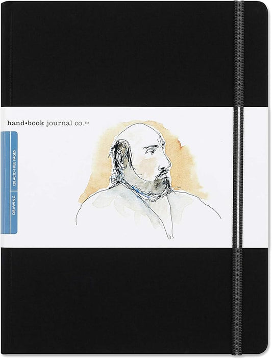 Travelogue Drawing Book, Grand Portrait 10-1/2 x 8-1/4, Ivory Black Artist Journal