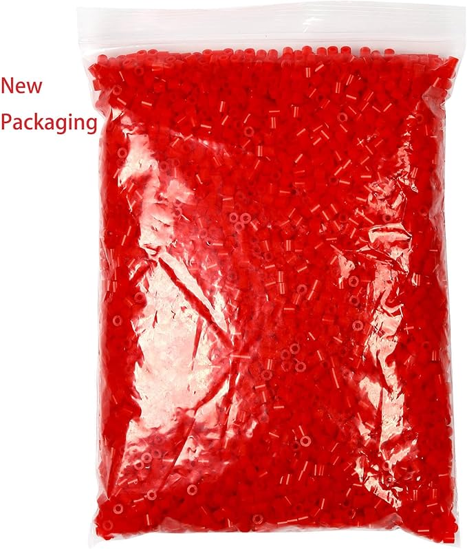 banchelle fuse beads melting beads refills for 5 mm fuse bead board, about 7000 pcs (red)