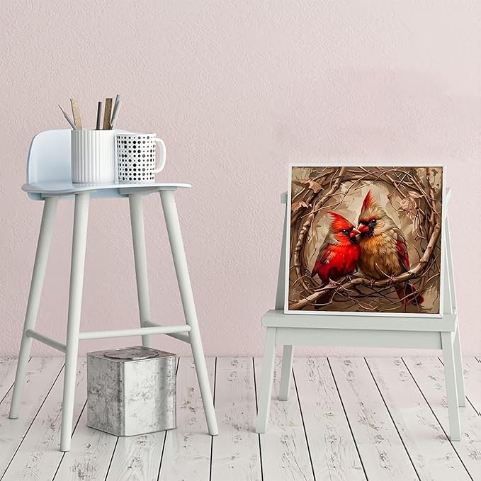 CZYWJMEI 5D Diamond Painting Kits for Adults Beginners,DIY Two Bird Diamond Art,Full Round Drill Diamond Dot Gem Art Kits,Home Wall Decor 13.7x13.7 Inch