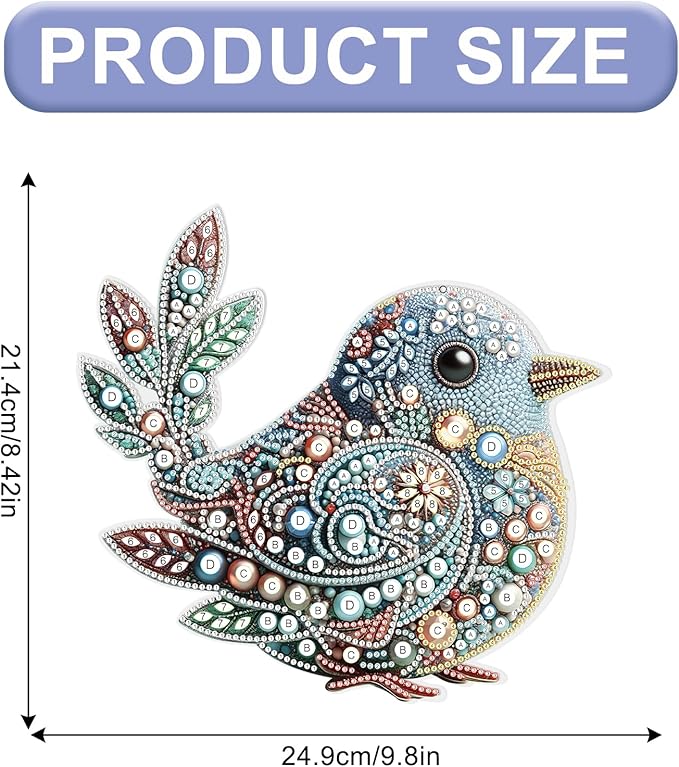 AiYuanzsh Diamond Art Hanging Kit, Decorative Bird Suncatcher Special Shaped Diamond Painting Ornament for Adults DIY 5D Crystal Diamond Art Kit Window Pendant Craft