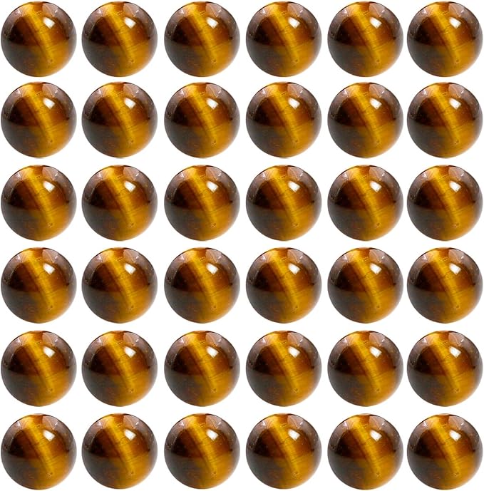 Natural Stone Beads 100pcs 8mm Tiger Eye Round Genuine Real Stone Beading Loose Gemstone Hole Size 1mm DIY Smooth Beads for Bracelet Necklace Earrings Jewelry Making (Tiger Eye, 8mm)