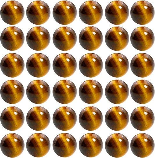 Natural Stone Beads 100pcs 10mm Tiger Eye Round Genuine Real Stone Beading Loose Gemstone Hole Size 1mm DIY Smooth Beads for Bracelet Necklace Earrings Jewelry Making (Tiger Eye, 10mm)