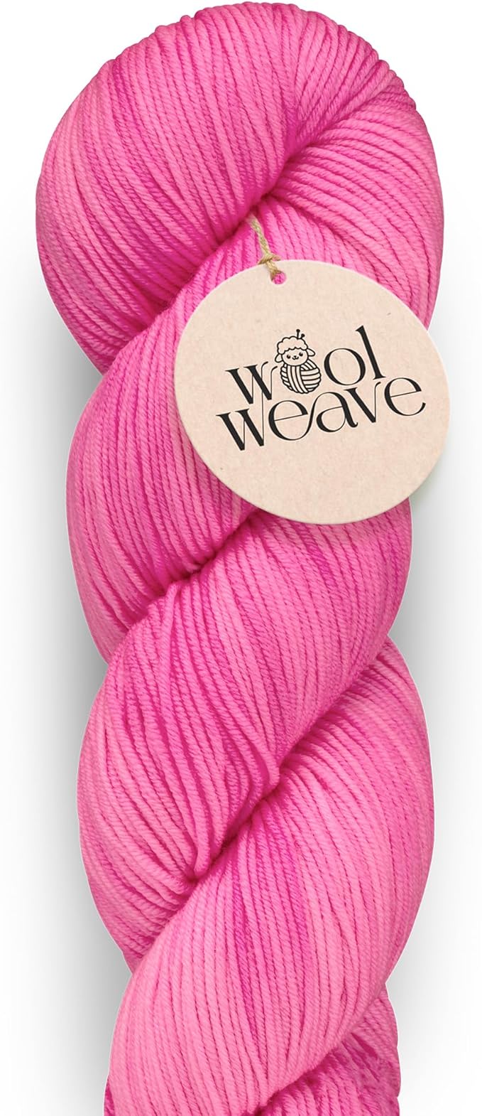 Superwash Merino Wool Yarn for Knitting & Crocheting - Hand Dyed, Luxurious & Soft Dk Weight Yarn, 100gr, 240 Yards - Neon Pink