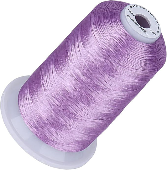Simthread 5500Yds Embroidery Thread, 5000M High-Yardage 40WT 100% Polyester Thread – 170+ Vivid Colors, High-Speed Rated – Compatible with Brother, Singer, Janome & More - Orchid S095
