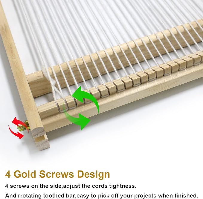 Weaving Loom Kit,Wooden Multi-Craft Weaving Loom Tapestry Loom Large Frame 9.85x 15.5inch,DIY Hand-Knitting Weaving Machine with Loom Stick Bar for Kids, Adult and Beginners Handcraft Loom
