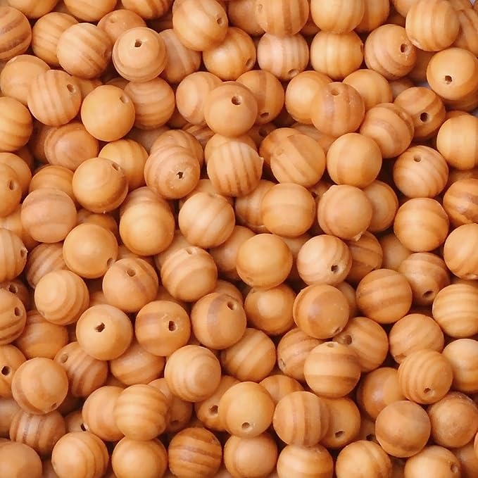 6mm Massive Beads Natural Wooden Round Loose Beads Jewelry Making with Thread 200 PCS(Emperor Blood Wood, 6mm)