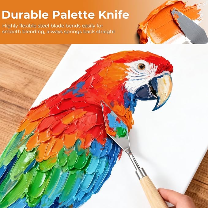Nicpro 26pcs Paint Brush Set, Professional Paintbrushes with Palette Knife and Cloth Roll, Artist Paint Brushes for Acrylic Painting, Oil, Watercolor & Gouache, Adults Art Painting Tools Supplies