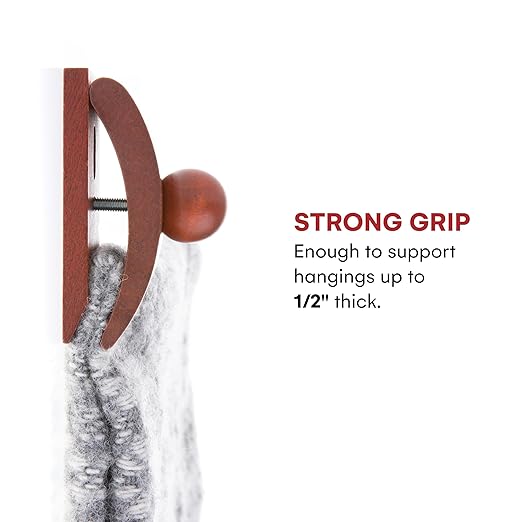 Precision Quilting Tools Quilting Supplies - Premium Wall Tapestry Hanger, Durable Large Tapestry Wall Hanging Clips with 2 Screws for Easy Display - Wood, 3.25 x 2 Inches - Dark Stain Finish