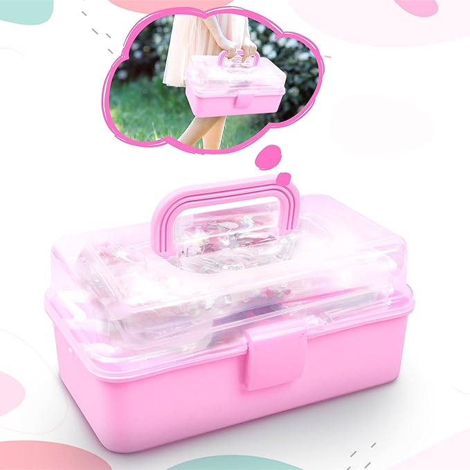LINAYE 3000PCS Arts and Crafts Supplies Kit for Kids, DIY Craft Box Kits, Craft Supplies Set Include Pompoms, Pipe Cleaners for Kids Ages 4-6 6-8 Birthday Christmas Gifts for Boys Girls Rose