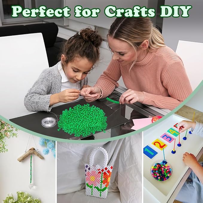 qpixvb 1100pcs pony beads,green pony beads,green bead for jewelry making,bulk kandi christmas bead for bracelets making,diy crafts gifts,hair braids
