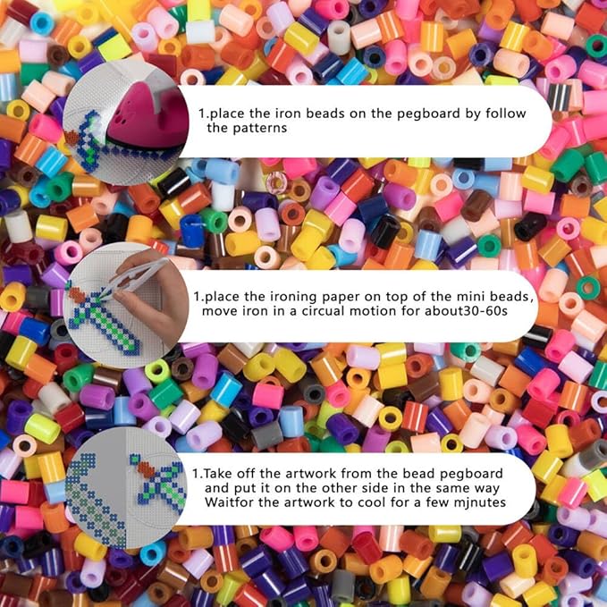 Fuse Beads, 2000pcs 5MM Skin Color Ironing Beads for Crafts Melting Bead Handmade Decor DIY Make (Color 13)