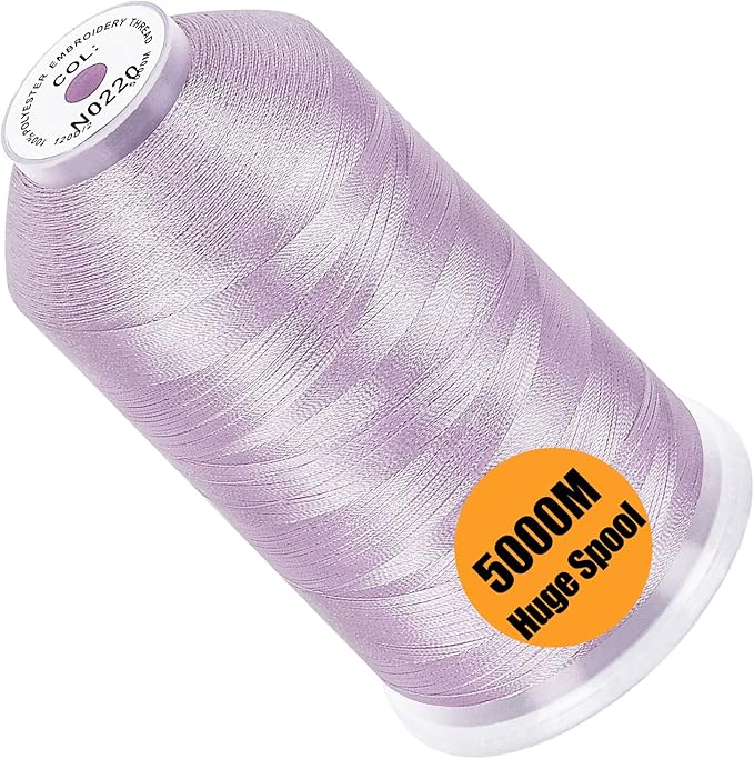 New brothread - Single Huge Spool 5000M Each Polyester Embroidery Machine Thread 40WT for Commercial and Domestic Machines - Amethyst