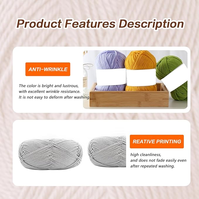 Caddice Comfy Blend Milk Wool Plain Knitting & Crochet Yarn Bulk Starter Kit for Colorful Craft DIY Handcrafts