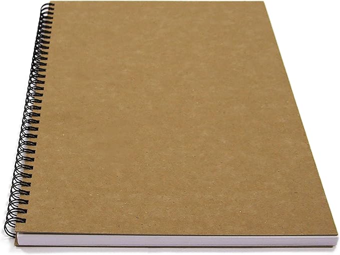 Worcestershire Stationery A4 Portrait Recycled Sketch Book with Hard Covers, 8.3 x 11.7 Inches, 40 Sheets, 170gsm Cartridge Paper