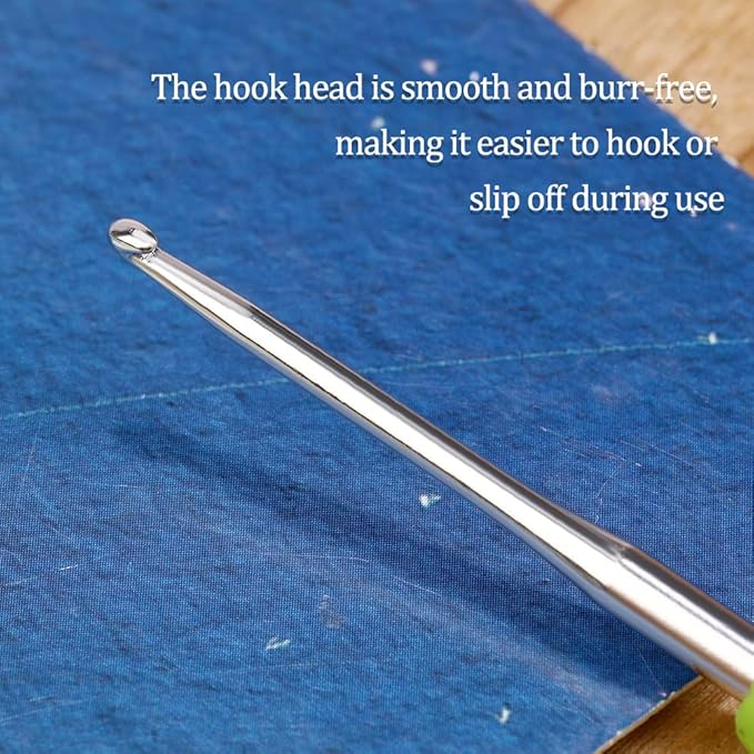 2 mm Crochet Hook, Ergonomic Handle for Arthritic Hands, Extra Long  Knitting Needles for Beginners and Crocheting Yarn (2 mm)