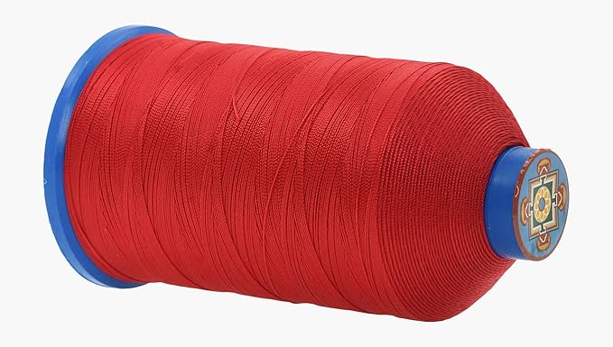 Mandala Crafts Size 92 280D T90 Bonded Nylon Thread - Red 1100 YDs Tex 90 Heavy Duty Sewing Threads for Leather, Jeans, Weaving, Outdoor Marine Upholstery