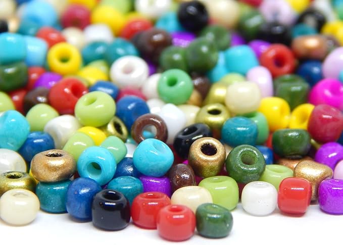 Perlin Glass Seed Beads 2mm 11/0 Round Mini Small Pony Beads 6500pcs for Making Earrings Bracelets Pendants Waist Jewelry DIY Handmade Opaque Color Kit (Assorted Colours)
