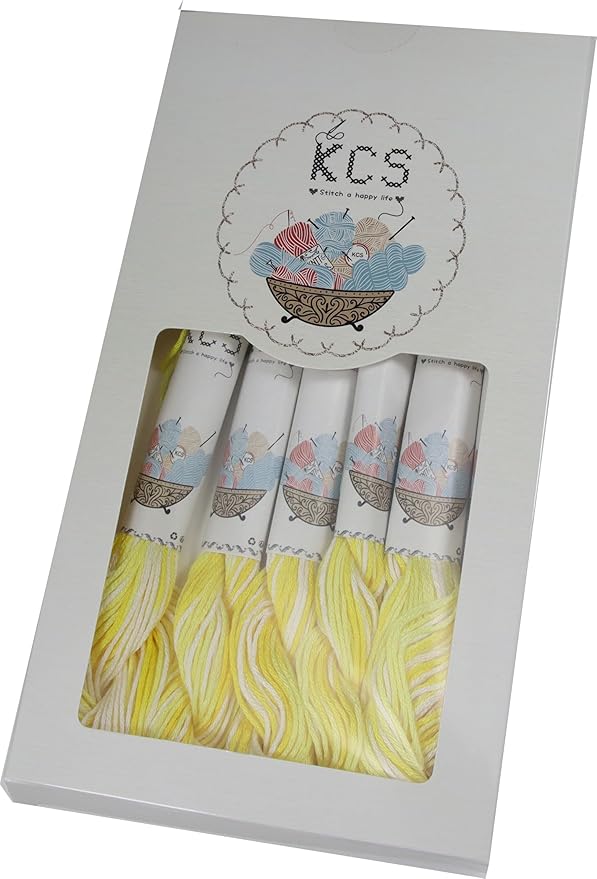 KCS Big skeins of 25 Meters Size 25 Color Variegated Cross Stitch Stranded Threads,6 skeins,4077