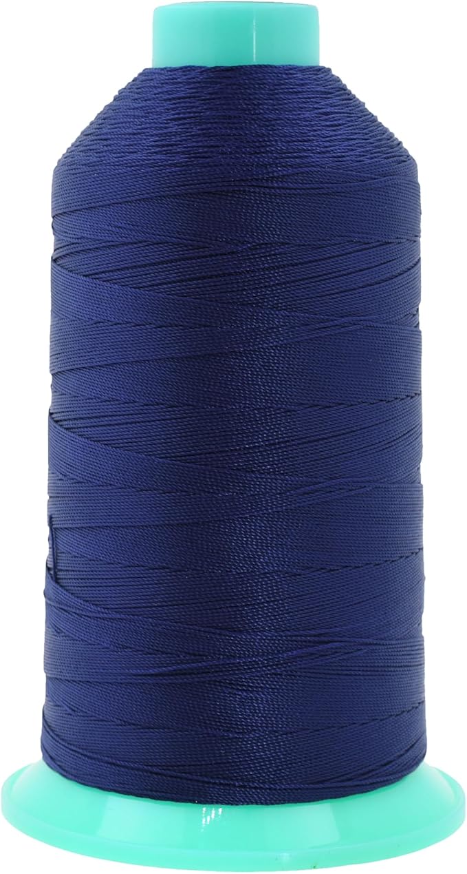 Mandala Crafts Size 138 420D T135 Bonded Nylon Thread - Navy Blue 1250 YDs Tex 135 Heavy Duty Sewing Threads for Leather, Jeans, Weaving, Outdoor Marine Upholstery