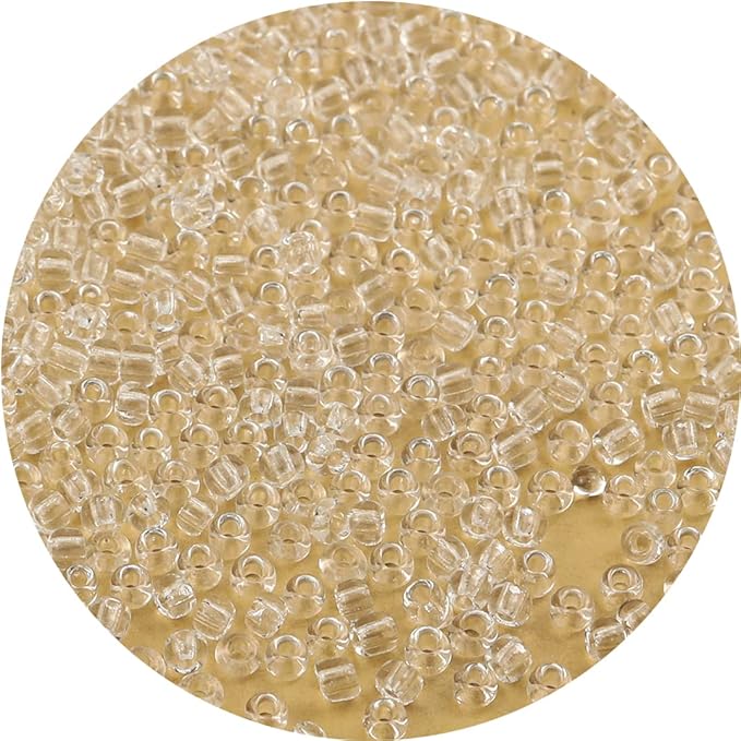 Bala&Fillic Transparent Color 4mm Seed Beads About 1200pcs/100Grams in Bag, 6/0 Glass Craft Beads for Making Bracelet and Necklace (Transparent)