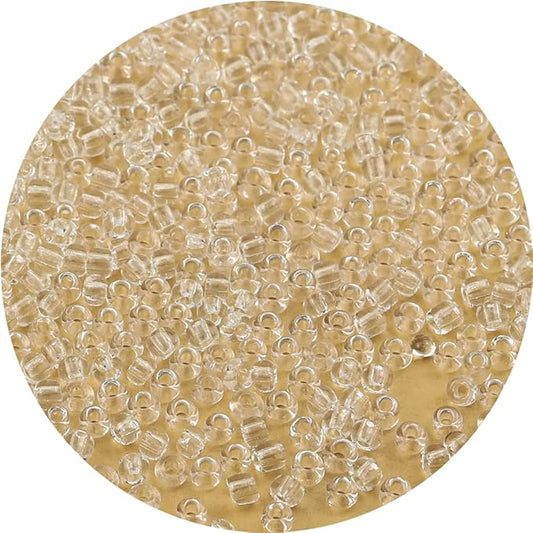 Bala&Fillic Transparent Color 4mm Seed Beads About 1200pcs/100Grams in Bag, 6/0 Glass Craft Beads for Making Bracelet and Necklace (Transparent)