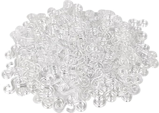 GAADSKCER 500 Pcs S Clips Rubber Band Bracelet kit Rubber Band Bracelet kit for DIY Handicraft Loom Bracelet Rubber Bracelet (Transparent)