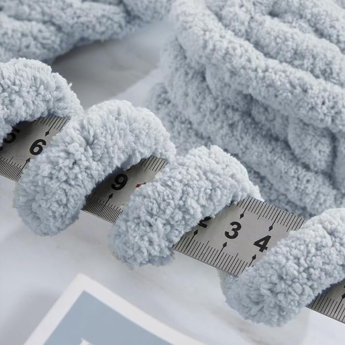 MABOZOO Assorted Chunky Yarn for Crocheting 8 Pack,Fluffy Jumbo Chenille Yarn,Soft Plush Yarn Bulky,Giant Thick Fuzzy Yarn for Hand or Arm Knitting,4 Dark Grey & 4 Rice Grey(31.7 yds,8 oz Each Skein)