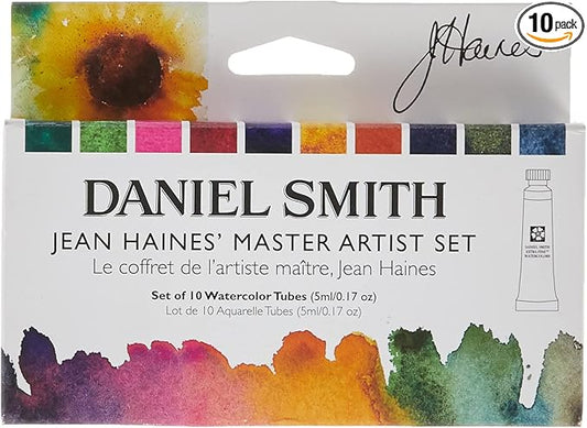 DANIEL SMITH Watercolor, 5ml tubes, Jean Haines Master Artist Set 10 Watercolor Tubes (total 10 pieces) 285610223, 0.17 Fl Oz (Pack of 10)