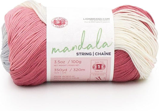 Lion Brand Yarn Mandala String, Fingering Yarn for Knitting and Crochet, Soul, 1 Pack