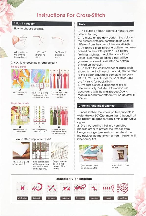 Daisy Stamped Cross Stitch Kits - Inspirational Flower Counted Cross Stitch Kits for Beginners Adults Needlepoint Cross-Stitch Patterns Dimensions Needlecrafts Embroidery Kits Arts and Crafts