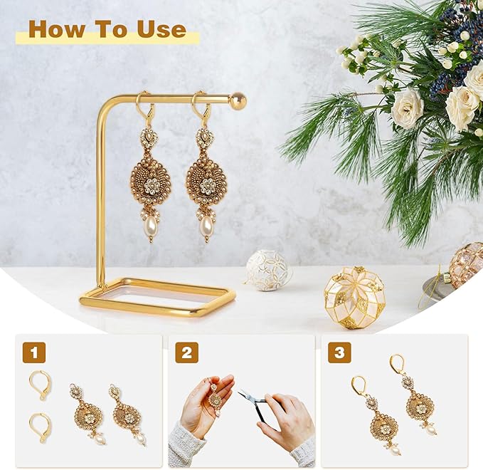 yaugkh 18k gold filled dangle ear wires hypoallergenic tarnish resistant leverback french findings for jewelry making