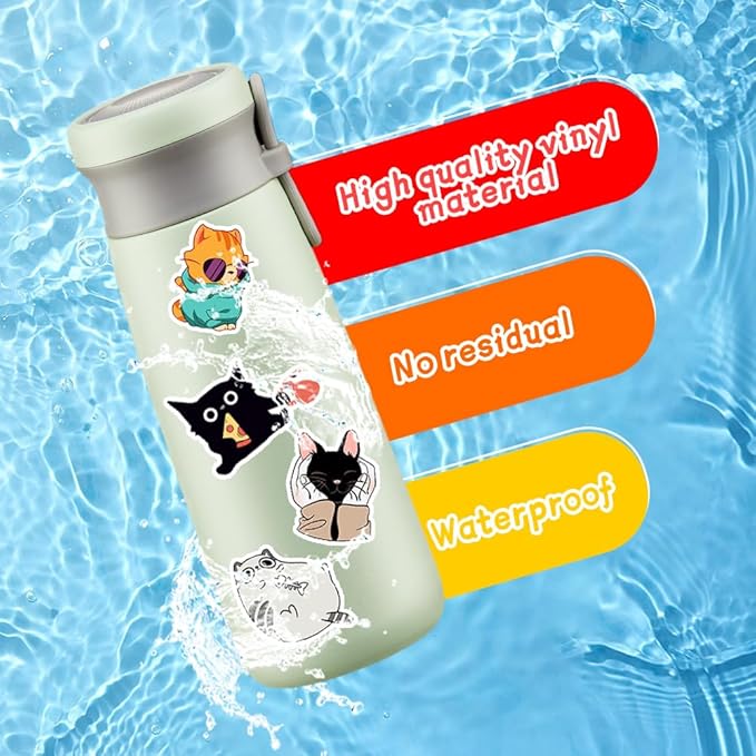 50Pcs Waterproof Vintage Stickers,Scrapbooking Supplies Kit,Aesthetic Decorative Craft Sticker for Planner, Bullet Journaling, Junk Journal, Water Bottles, Laptop, Retro Craft.Weird Cat