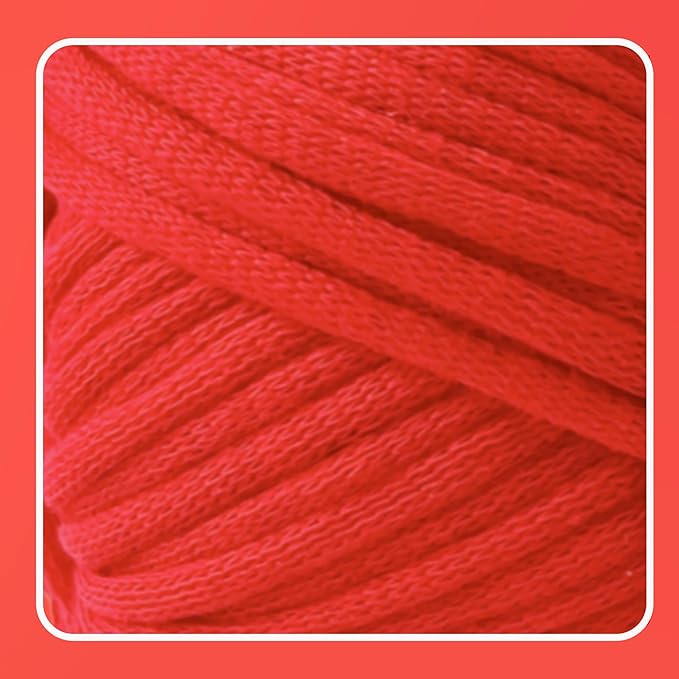 3.5Oz/120yds Red Beginner Easy Yarn for Crocheting and Knitting;Worsted-Weight Medium #4;Cotton Blend Yarn for Beginners Amigurumi DIY(Red, 1 Skein)