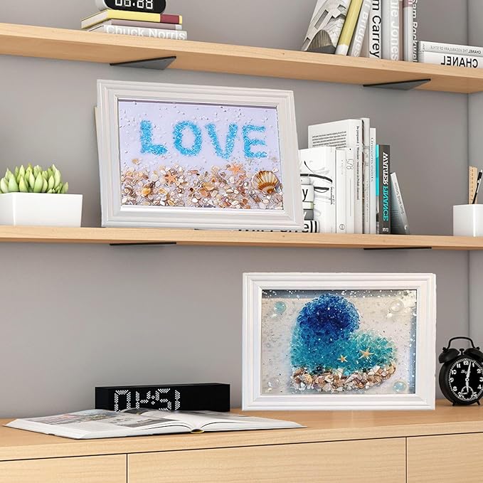 Sea Glass Art Kits, New Sea Glasss Resin Art Kits for Adults, DIY Mosaic Glass Kits, Mosaic Kits for Adults Resin Beach Art Kit for Home Decoration, Bookshelf, Office, Windowsill (Letter)