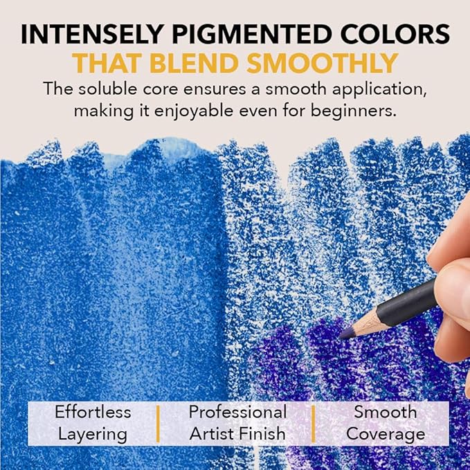 Castle Art Supplies Watercolor Pencils Set | 72 Vibrant Pigments for Blending, Drawing and Painting | Adults and Professionals | Presented in Tin Case