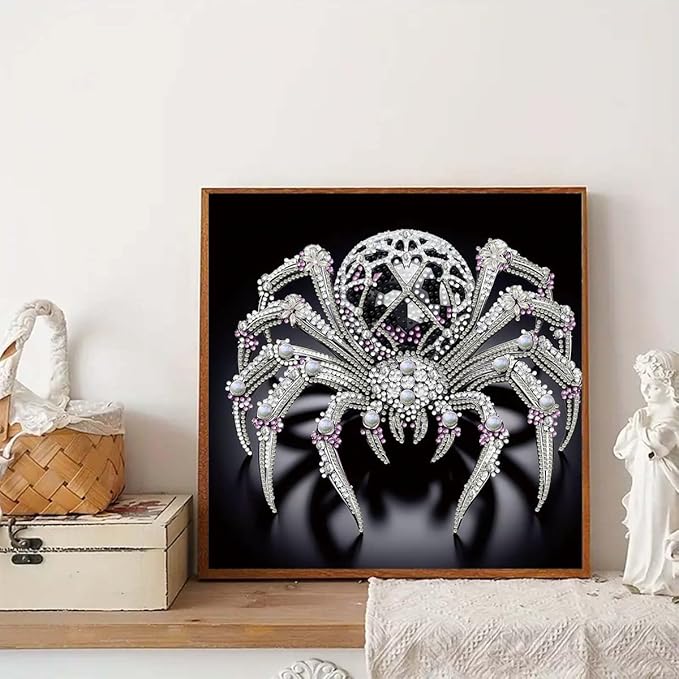 GEMFAMILY Spider Special Shaped Diamond Art Painting Kits for Adults,5D Diamond Painting Kits for Adults Beginner,DIY Crystal Diamond Dots Gem Art Craft for Home Decor 11.8 x 11.8 inch